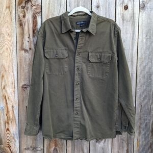 J Crew Mercantile Men's Work Shirt Olive Green Large